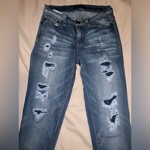 Judy Blue Skinny Jeans Blue Distressed Denim